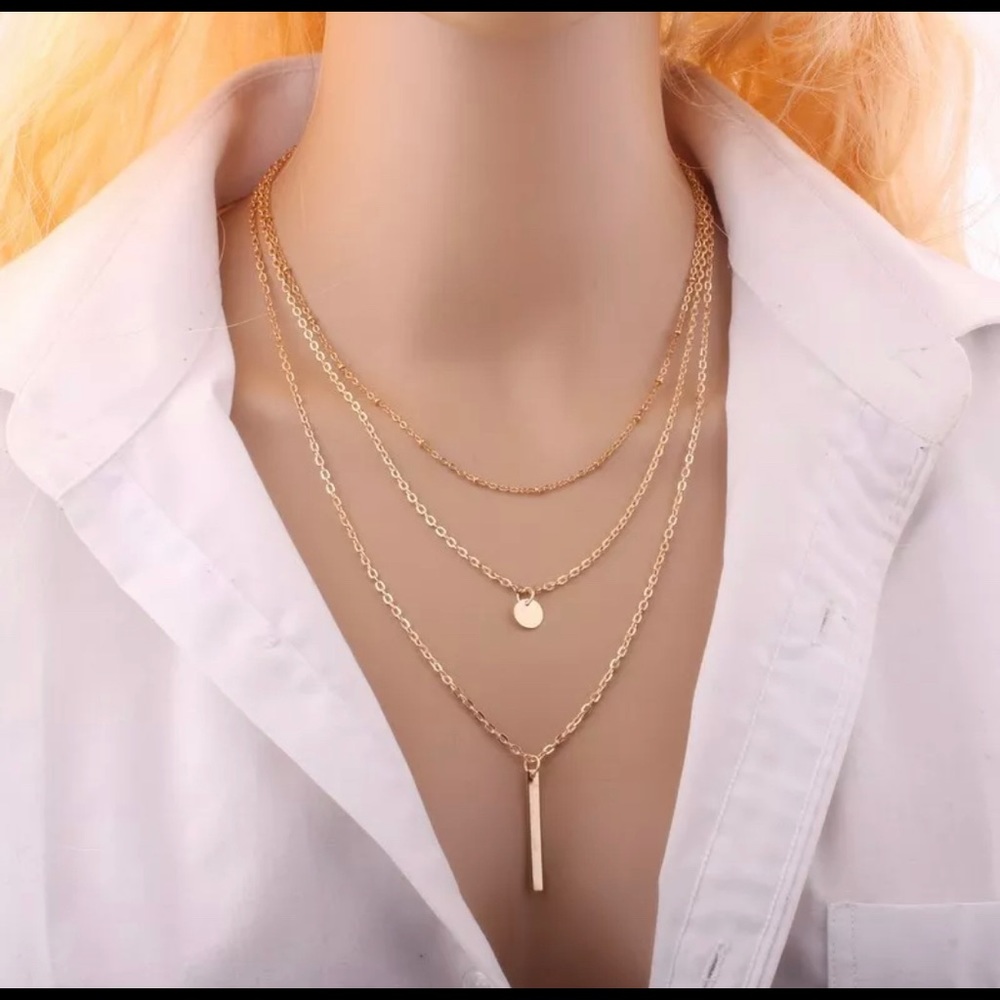 3 Level Gold Chain Necklace